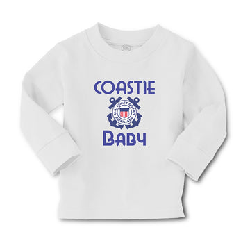 Baby Clothes United States Coast Guard Auxiliary Coastie Baby with Flag Cotton