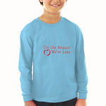 Baby Clothes I'M The Reason We'Re Late with Heart Boy & Girl Clothes Cotton - Cute Rascals