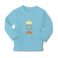 Baby Clothes King The Ruler with Closed Eyes, Mustache and Crown on Head Cotton - Cute Rascals