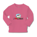 Baby Clothes I Love Cows with Heart Domestic Animal Boy & Girl Clothes Cotton