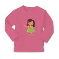 Baby Clothes Cute Dancing Hawaiian Girl with Flower on Head and Skirt of Grass - Cute Rascals