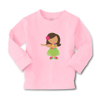 Baby Clothes Cute Dancing Hawaiian Girl with Flower on Head and Skirt of Grass - Cute Rascals