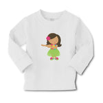 Baby Clothes Cute Dancing Hawaiian Girl with Flower on Head and Skirt of Grass - Cute Rascals