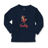 Baby Clothes Daddy and A Deer in An Christmas Santa Claus's Costume with Horns - Cute Rascals