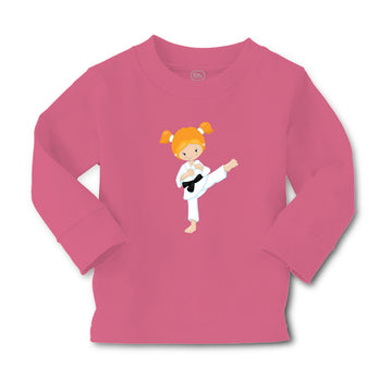 Baby Clothes Karate Girl Pose 3 Red Sports Karate & Mma Boy & Girl Clothes