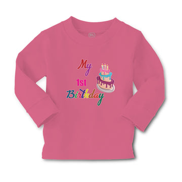 Baby Clothes My 1St Birthday with Delicious Cake on Candles Boy & Girl Clothes