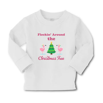 Baby Clothes Flockin' Around The Christmas Tree with Flamingo Birds Cotton