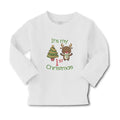 Baby Clothes It's My 1St Christmas with Tree Decorated and Toy Deer Cotton