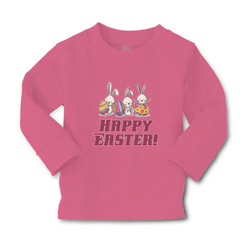 Baby Clothes Happy Easter! 3 Rabbit with Easter Colourful Eggs Cotton