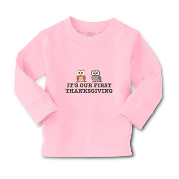 Baby Clothes It's Our First Thanksgiving 2 Owls Sitting Boy & Girl Clothes