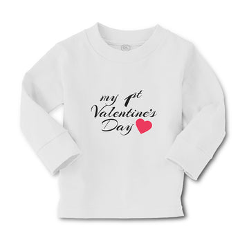 Baby Clothes My 1St Valentine's Day with Heart Symbol Boy & Girl Clothes Cotton