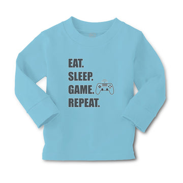 Baby Clothes Eat. Sleep. Game. Repeat. Video Game Boy & Girl Clothes Cotton