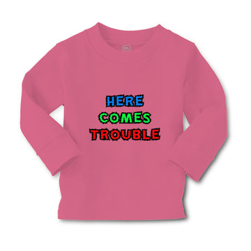 Baby Clothes Here Comes Trouble Style C Funny Humor Boy & Girl Clothes Cotton