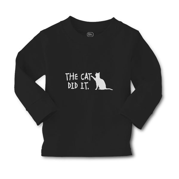 Baby Clothes The Cat Did It. Cat Sitting Silhouette Boy & Girl Clothes Cotton - Cute Rascals