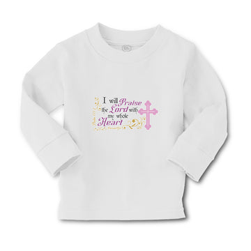 Baby Clothes I Will Praise The Lord with My Whole Heart Religious Cross Cotton