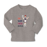 Baby Clothes Eat. Sleep. Cheer. Repeat. A Girl Cheering for Their Team Victory - Cute Rascals