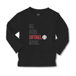 Baby Clothes Eat. Sleep. Softball. Repeat. Sports Ball Boy & Girl Clothes Cotton - Cute Rascals