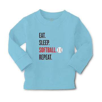 Baby Clothes Eat. Sleep. Softball. Repeat. Sports Ball Boy & Girl Clothes Cotton