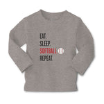 Baby Clothes Eat. Sleep. Softball. Repeat. Sports Ball Boy & Girl Clothes Cotton - Cute Rascals