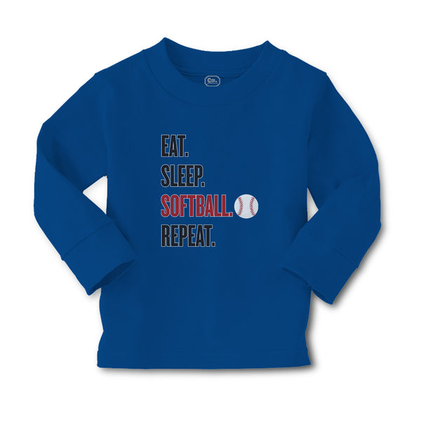 Baby Clothes Eat. Sleep. Softball. Repeat. Sports Ball Boy & Girl Clothes Cotton - Cute Rascals