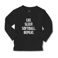 Baby Clothes Eat. Sleep. Softball. Repeat. Boy & Girl Clothes Cotton - Cute Rascals