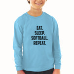 Baby Clothes Eat. Sleep. Softball. Repeat. Boy & Girl Clothes Cotton - Cute Rascals