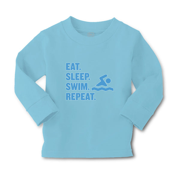 Baby Clothes Eat. Sleep. Swin. Repeat. Sports Swimmer Swimming Water Cotton - Cute Rascals