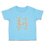 Toddler Clothes Flowers H Letter Initial Monogram Toddler Shirt Cotton