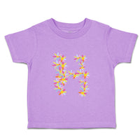 Toddler Clothes Flowers H Letter Initial Monogram Toddler Shirt Cotton