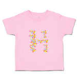 Toddler Clothes Flowers H Letter Initial Monogram Toddler Shirt Cotton