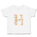 Toddler Clothes Flowers H Letter Initial Monogram Toddler Shirt Cotton