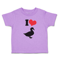 Toddler Clothes I Love Silhouette Duck Aquatic Bird Toddler Shirt Cotton