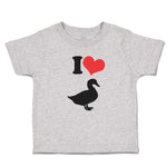 Toddler Clothes I Love Silhouette Duck Aquatic Bird Toddler Shirt Cotton