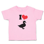 Toddler Clothes I Love Silhouette Duck Aquatic Bird Toddler Shirt Cotton