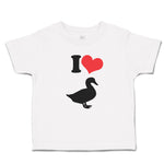 Toddler Clothes I Love Silhouette Duck Aquatic Bird Toddler Shirt Cotton