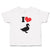 Toddler Clothes I Love Silhouette Duck Aquatic Bird Toddler Shirt Cotton