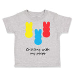 Toddler Clothes Chilling with My Peeps Cute Bunnies Funny Humor Toddler Shirt