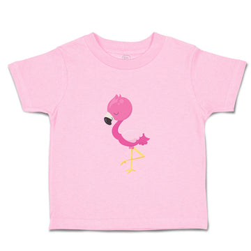 Toddler Clothes Dark Pink Flamingo Leg up Close Eyes Toddler Shirt Cotton