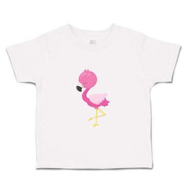 Toddler Clothes Dark Pink Flamingo Leg up Close Eyes Toddler Shirt Cotton