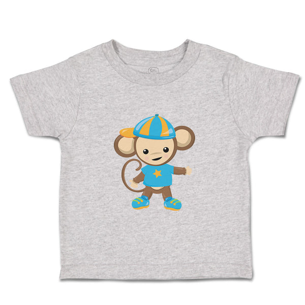 Toddler Clothes Monkey Blue T-Shirt Safari Toddler Shirt Baby Clothes Cotton