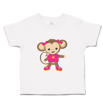 Toddler Girl Clothes Monkey Pink T-Shirt Safari Toddler Shirt Cotton