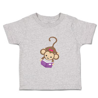 Toddler Clothes Monkey Hangs Reads Book Girl Safari Toddler Shirt Cotton