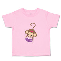 Toddler Clothes Monkey Hangs Reads Book Girl Safari Toddler Shirt Cotton