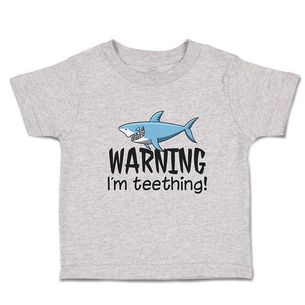 Toddler Clothes Warning I'M Teething! Shark Humour Marine Fish Toddler Shirt