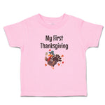 Toddler Clothes Thanksgiving Day Turkey Bird in Pilgrim Hat Holds Leaves Cotton