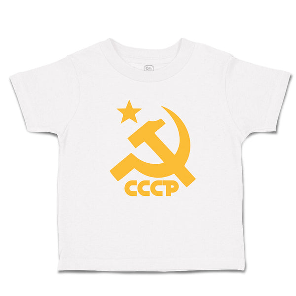 Cute Toddler Clothes C.C.C.P Symbol Hammer Sickle and Yellow Star Toddler Shirt