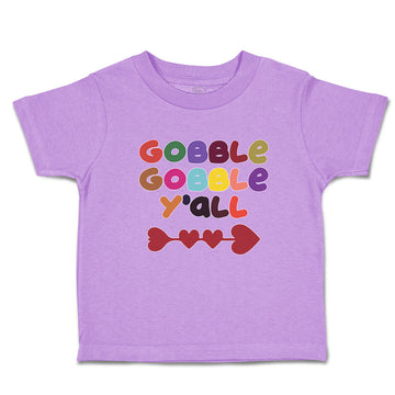 Toddler Clothes Gobble Gobble Y'All Love Pattern with Heart Toddler Shirt Cotton