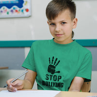 Stop Bullying Sign and Social Problems of Humanity with Handprint