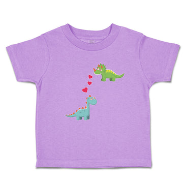 Toddler Clothes Triceratops and Brontosaurus Dinosaur's Love with Lovely Hearts