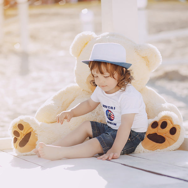 Born to Be A Republican An Elephant Mascot with American Usa Stars and Stripes Flag